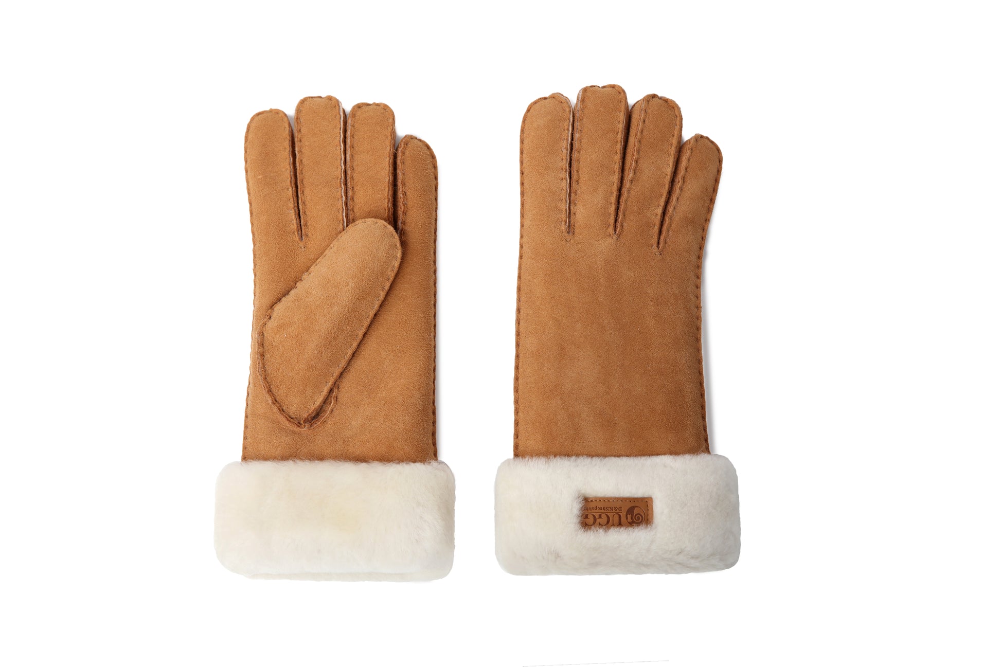 Fluffy Sheepskin Wool Shearling Lined Gloves