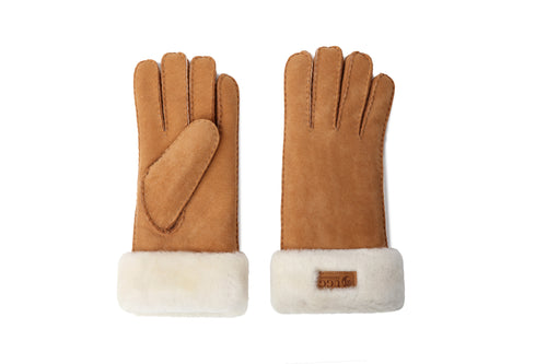 Fluffy Sheepskin Wool Shearling Lined Gloves