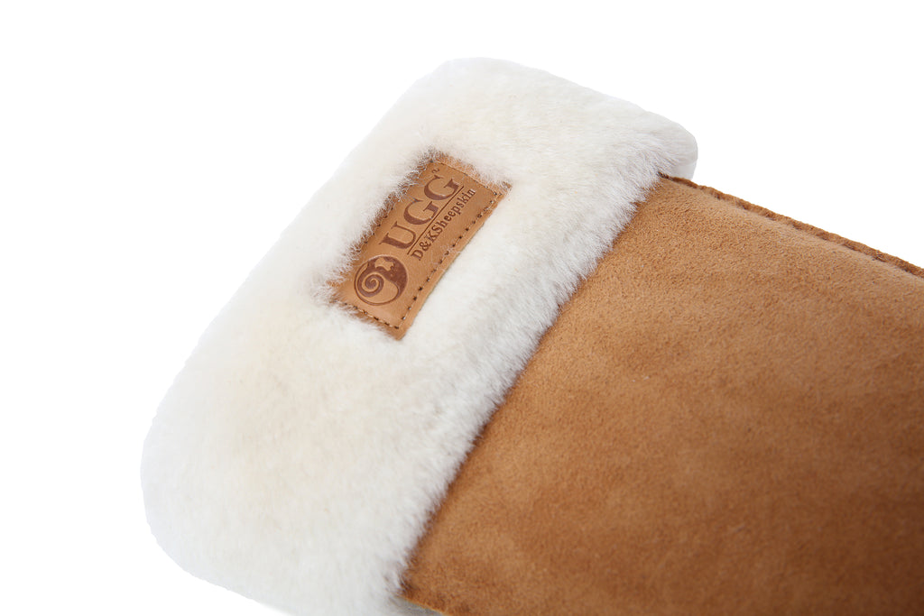 Fluffy Sheepskin Wool Shearling Lined Gloves - Aussies UGG