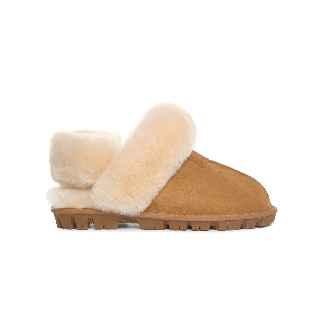 UGG Women AUS Sheepskin Wool Removable Strap Slingback Scuff - Aussies UGG