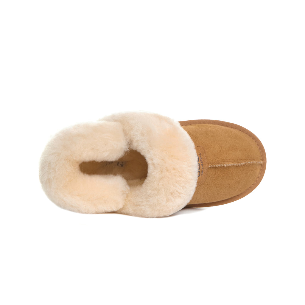 UGG Women AUS Sheepskin Wool Removable Strap Slingback Scuff - Aussies UGG