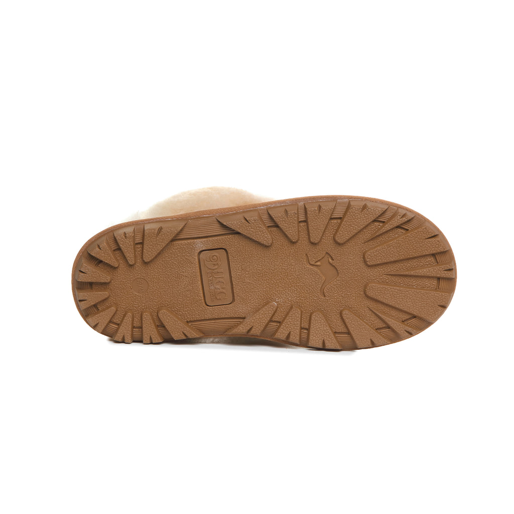UGG Women AUS Sheepskin Wool Removable Strap Slingback Scuff - Aussies UGG