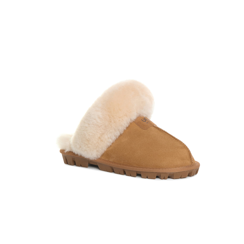 UGG Women AUS Sheepskin Wool Removable Strap Slingback Scuff - Aussies UGG