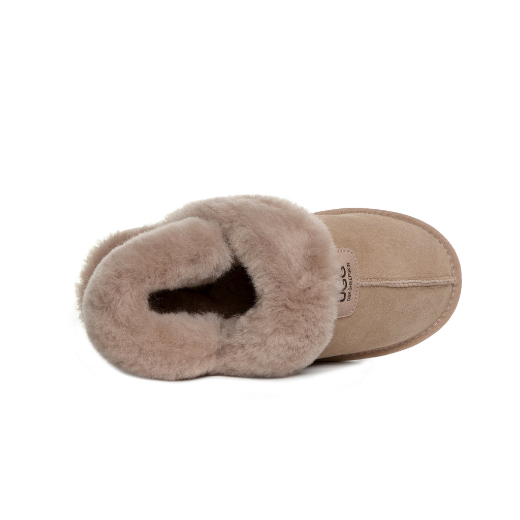 UGG Women AUS Sheepskin Wool Removable Strap Slingback Scuff - Aussies UGG