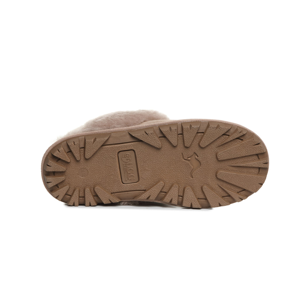 UGG Women AUS Sheepskin Wool Removable Strap Slingback Scuff - Aussies UGG
