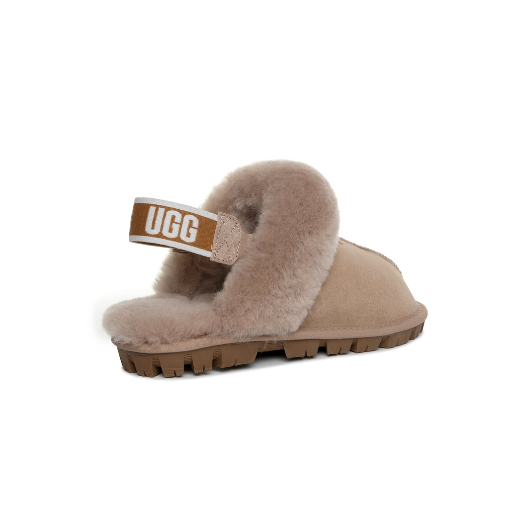 UGG Women AUS Sheepskin Wool Removable Strap Slingback Scuff - Aussies UGG