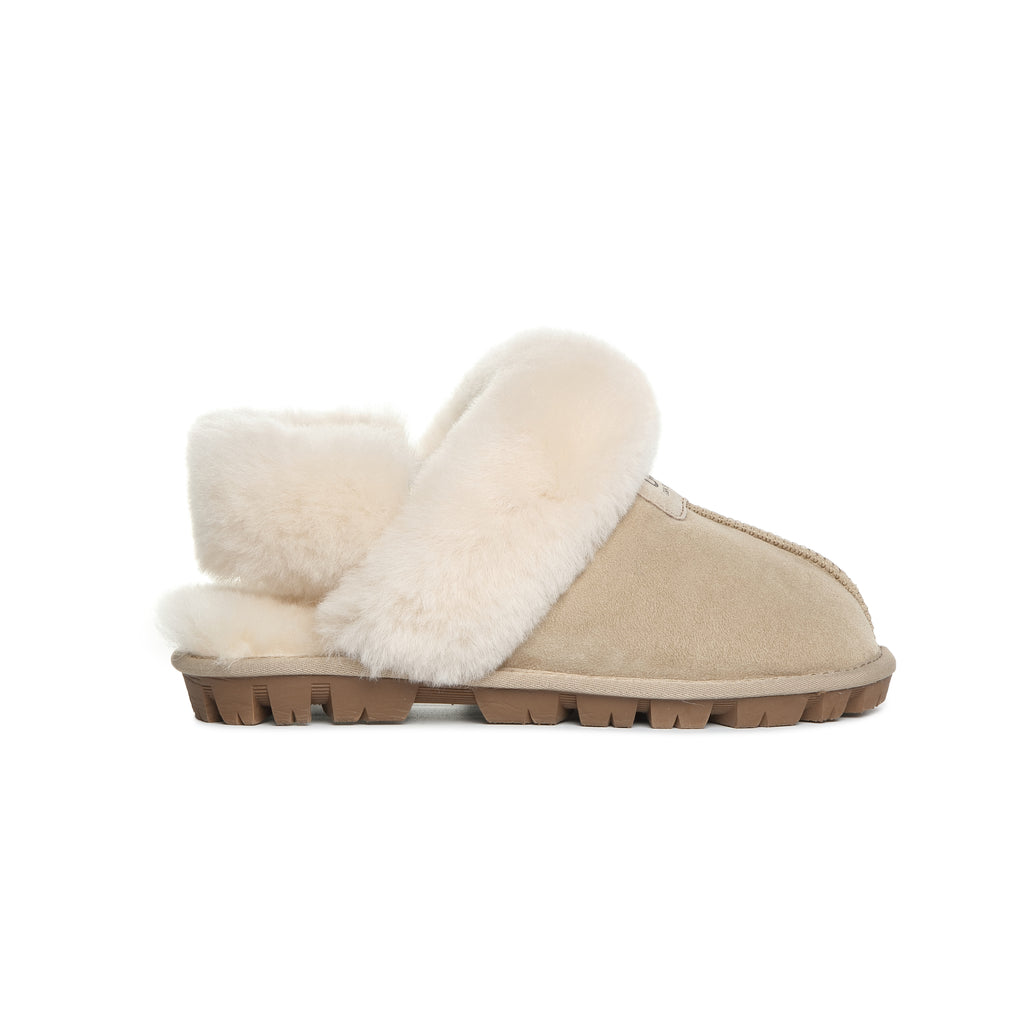 UGG Women AUS Sheepskin Wool Removable Strap Slingback Scuff - Aussies UGG
