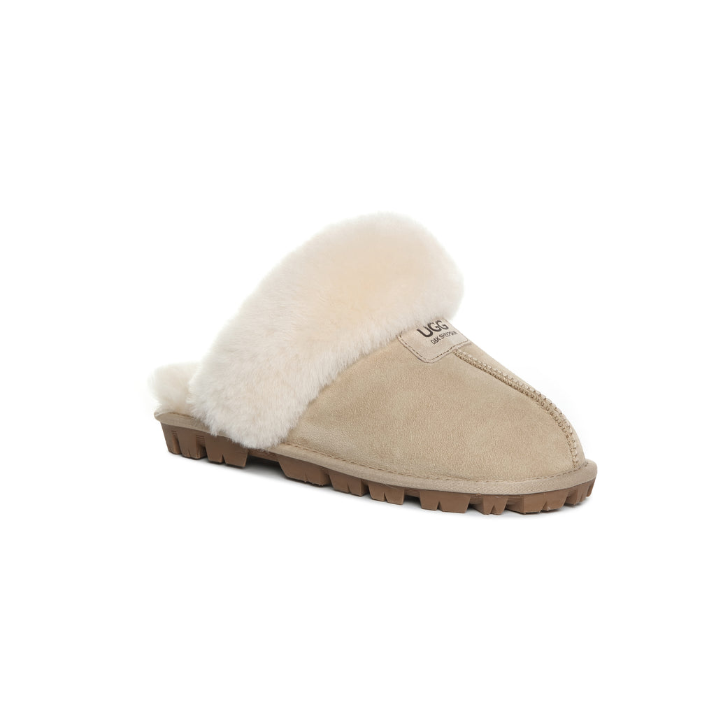 UGG Women AUS Sheepskin Wool Removable Strap Slingback Scuff - Aussies UGG