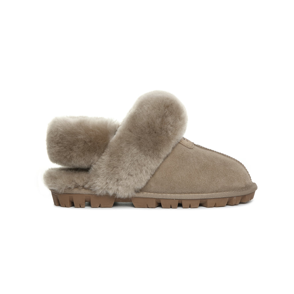 UGG Women AUS Sheepskin Wool Removable Strap Slingback Scuff - Aussies UGG