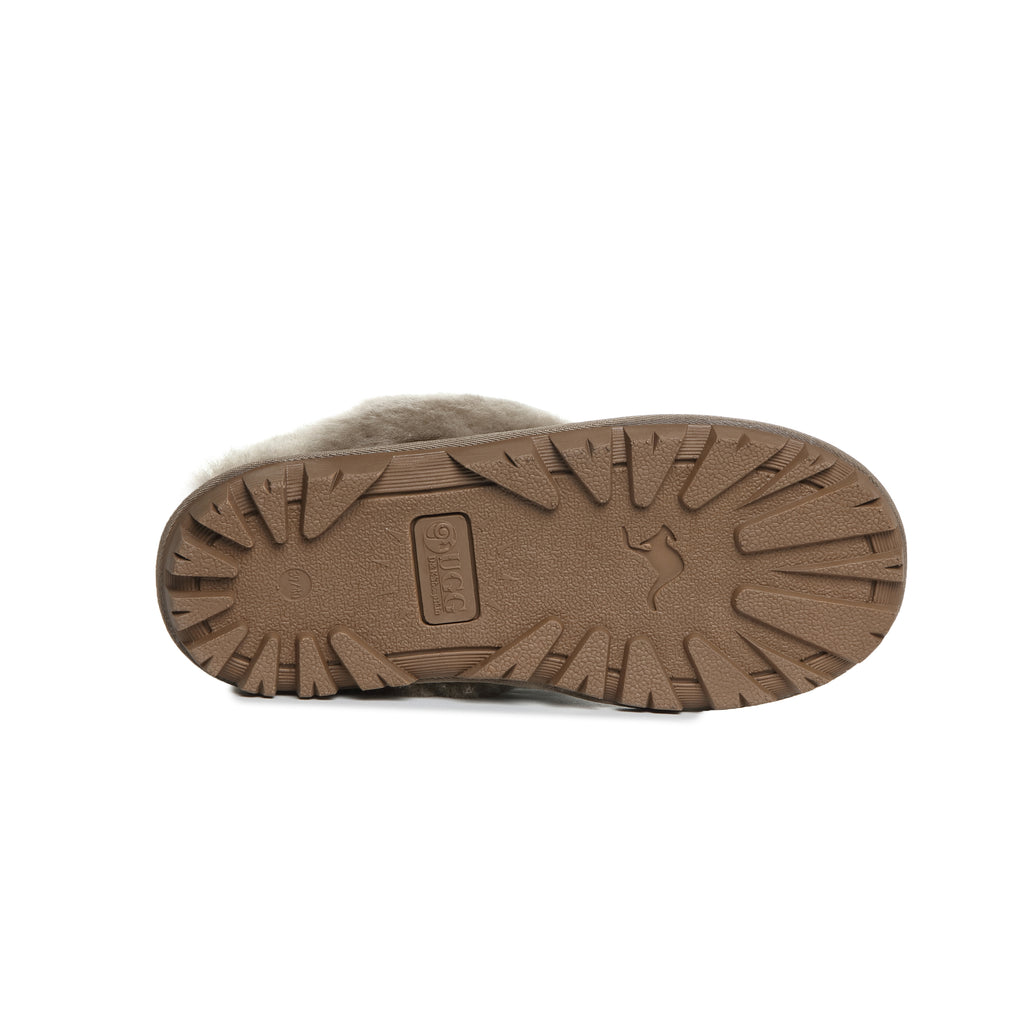 UGG Women AUS Sheepskin Wool Removable Strap Slingback Scuff - Aussies UGG
