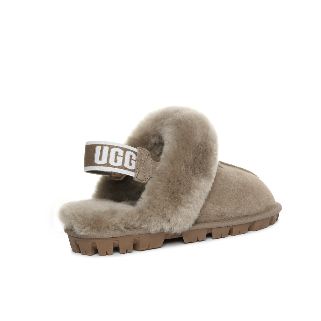 UGG Women AUS Sheepskin Wool Removable Strap Slingback Scuff - Aussies UGG