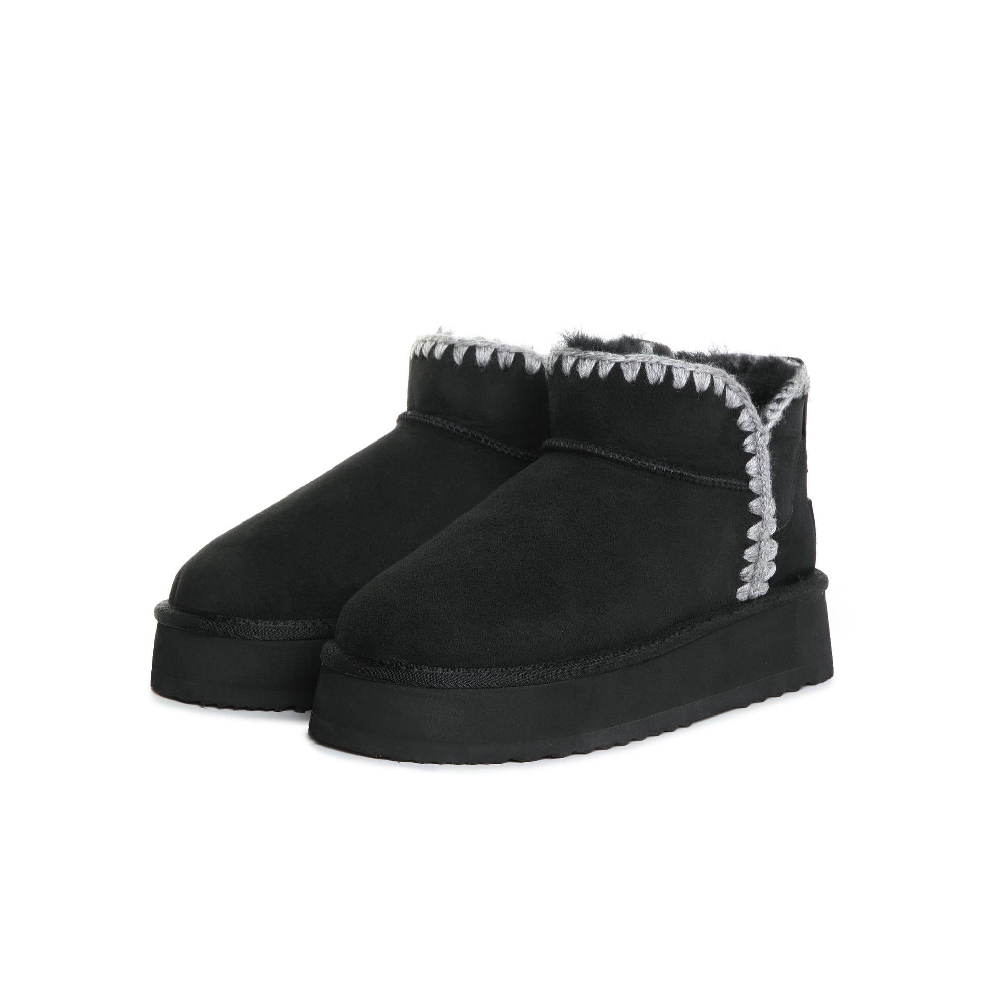UGG Boots Women Men Australian Sheepskin Wool Knitted Platform