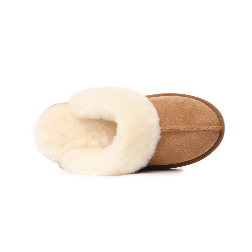 UGG Slippers Women Platform Furry Australian Genuine Sheepskin Wool Slide