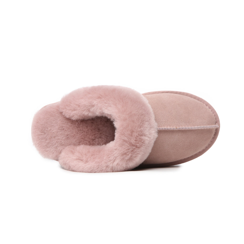 UGG Slippers Women Platform Furry Australian Genuine Sheepskin Wool Slide