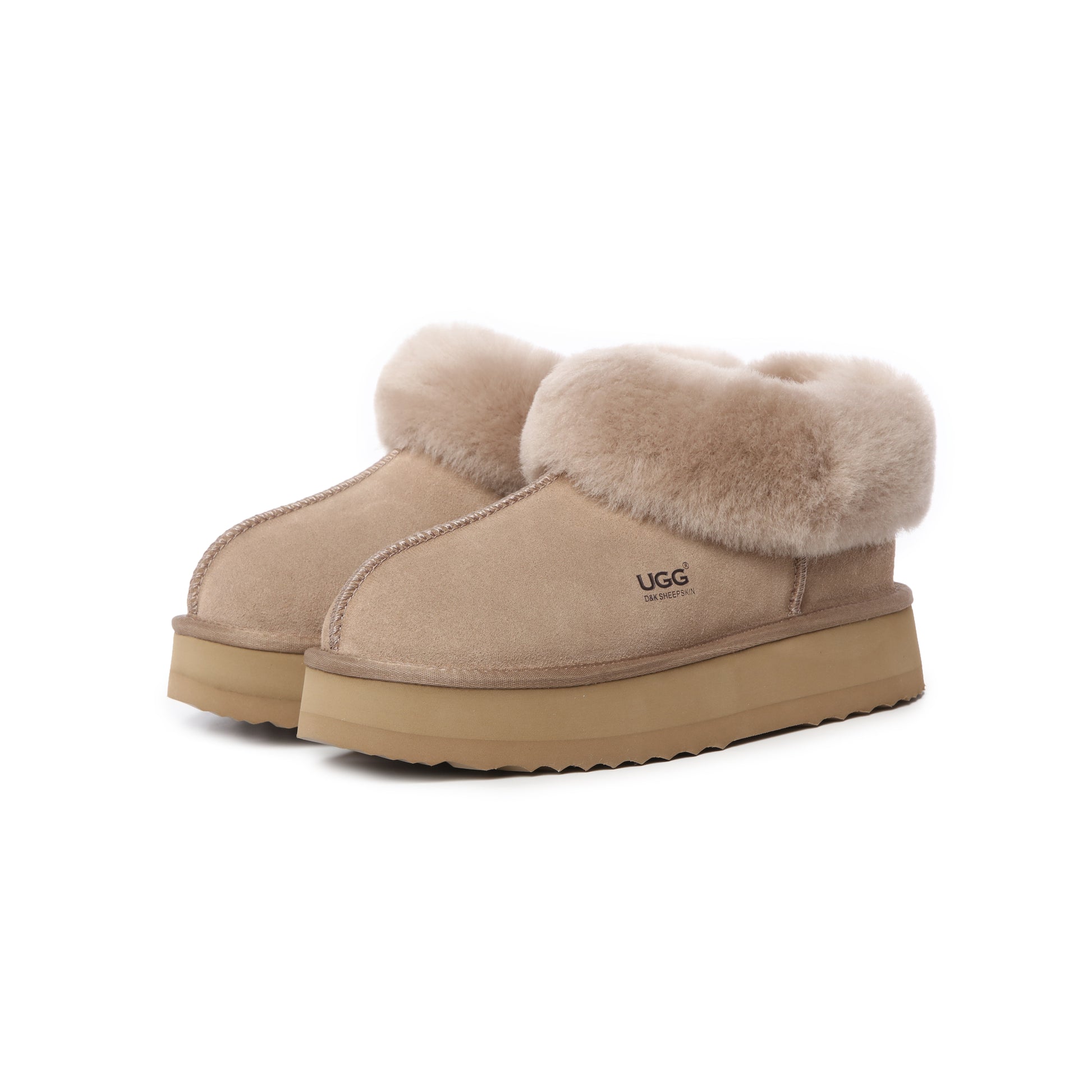 UGG Women’s Platform Fold Collar Slippers