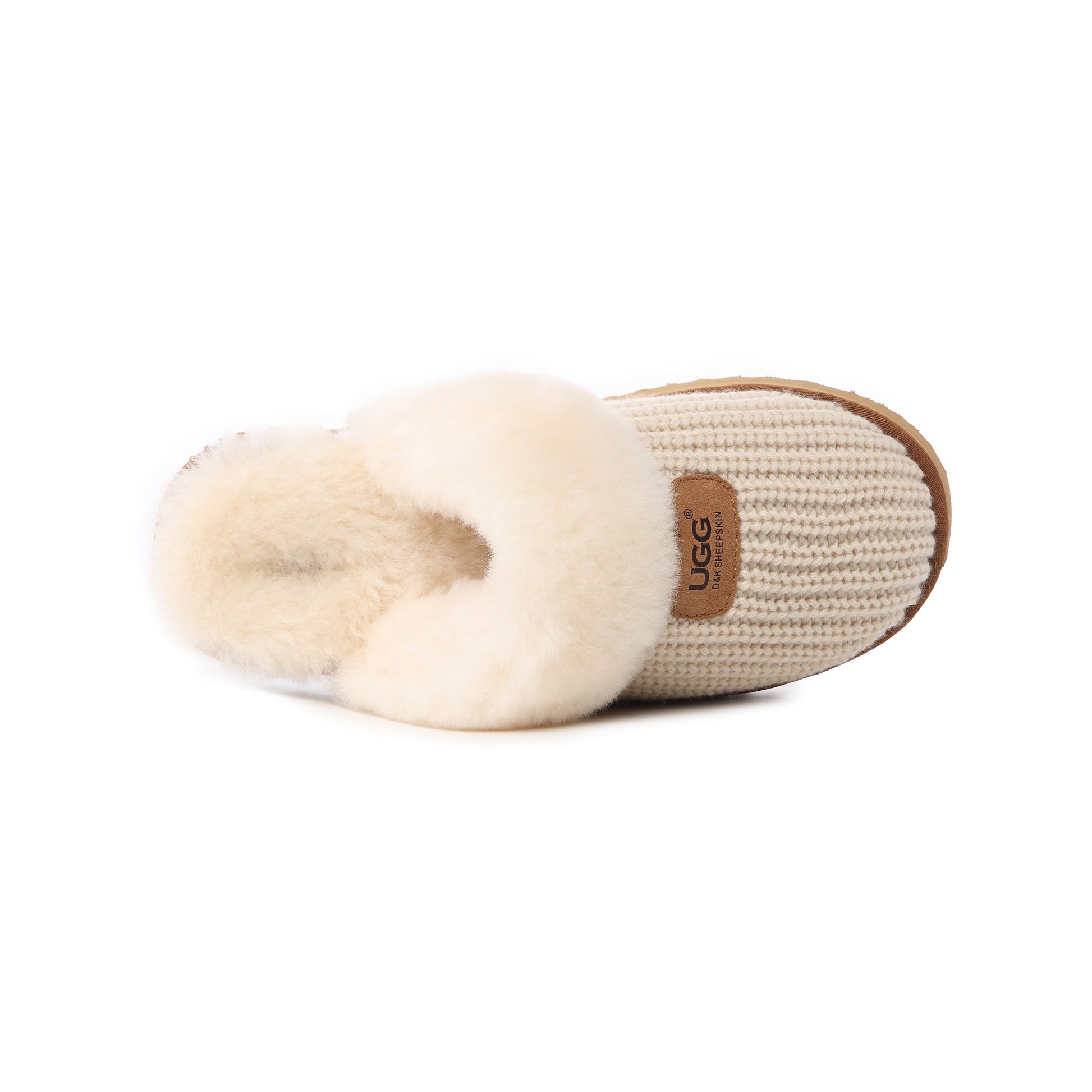 UGG Women’s Lucca Knit Sheepskin Wool Scuff Slippers