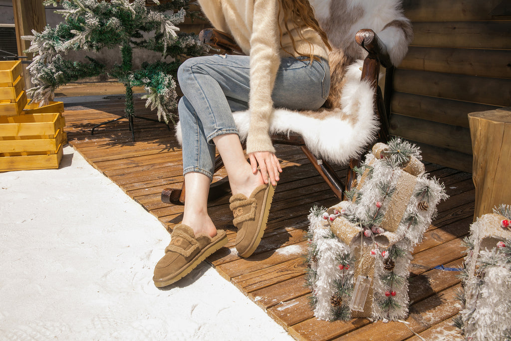 UGG Sheepskin Wool Shearling Lined Erin Scuff