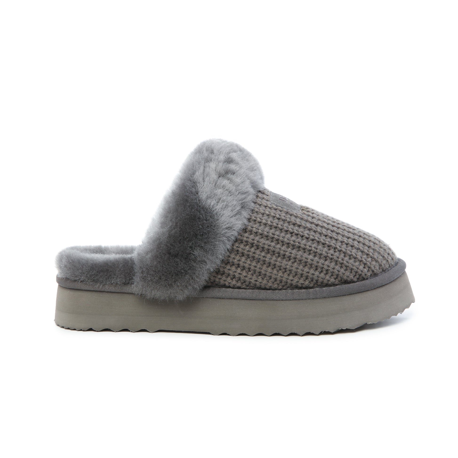 UGG Women’s Lucca Knit Sheepskin Wool Scuff Slippers