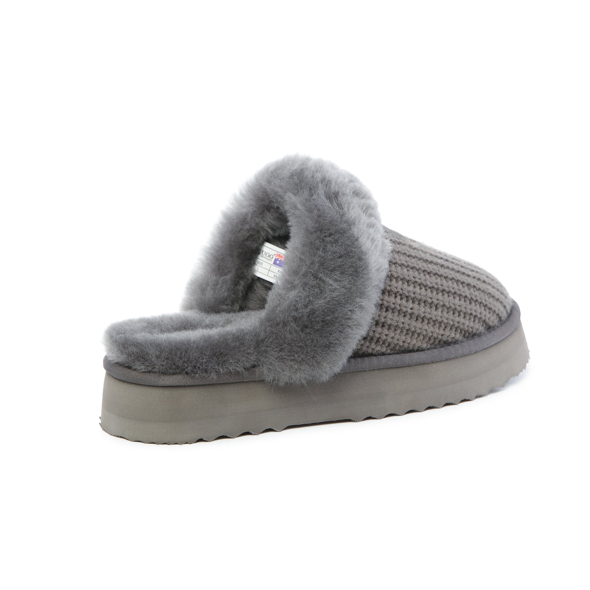 UGG Women’s Lucca Knit Sheepskin Wool Scuff Slippers