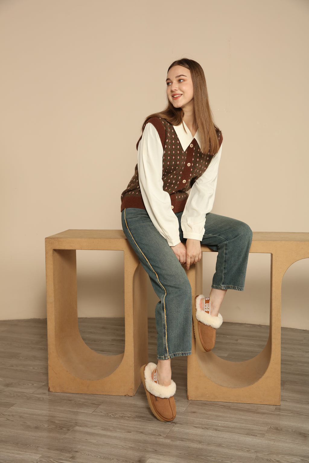 UGG Cora Suede Wool Slipper