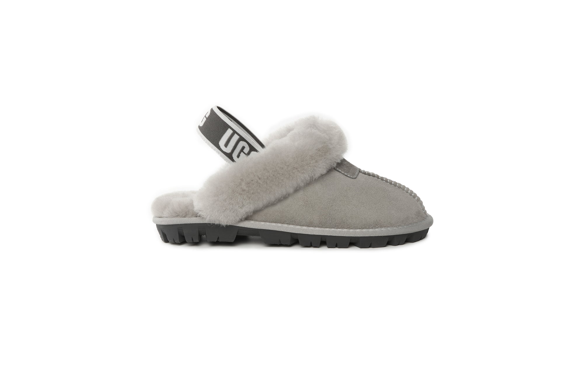 UGG Women AUS Sheepskin Wool Strap Scuff