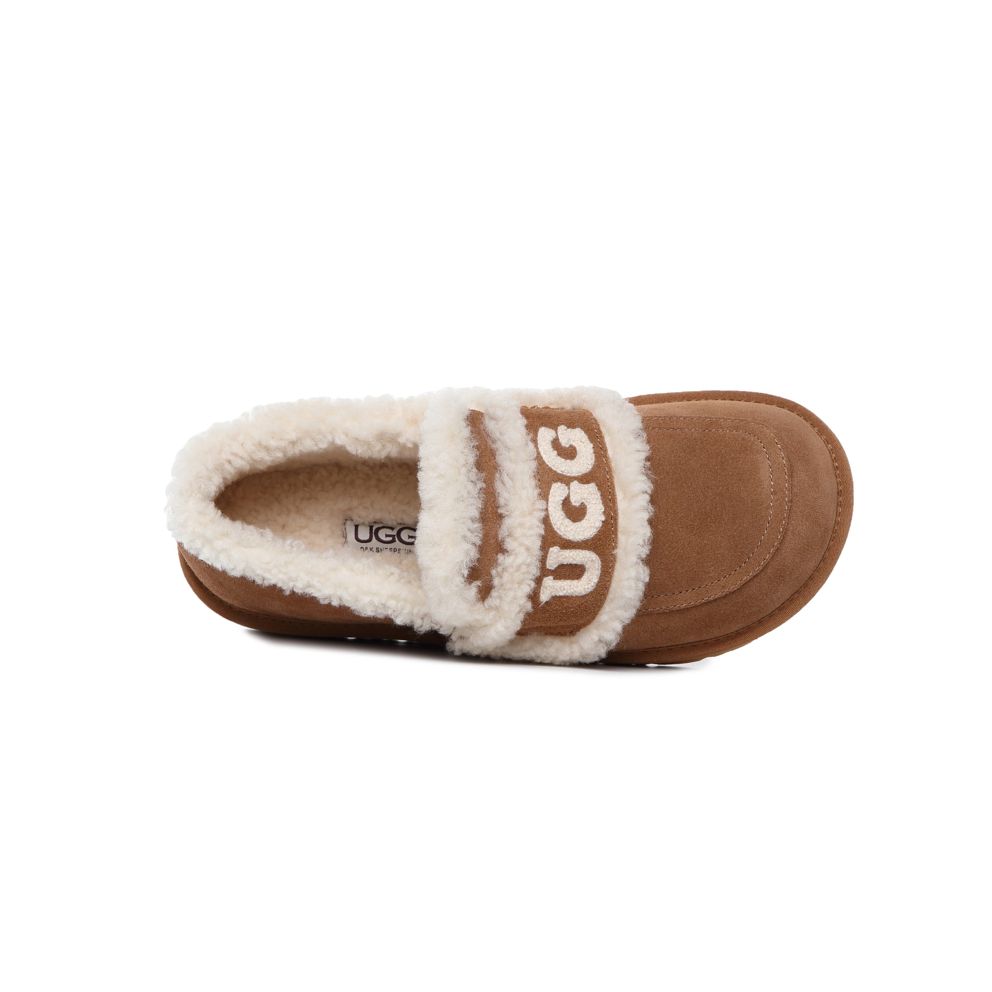 UGG Women’s Logo Strap Sheepskin Wool Slippers – Genuine AUS Suede