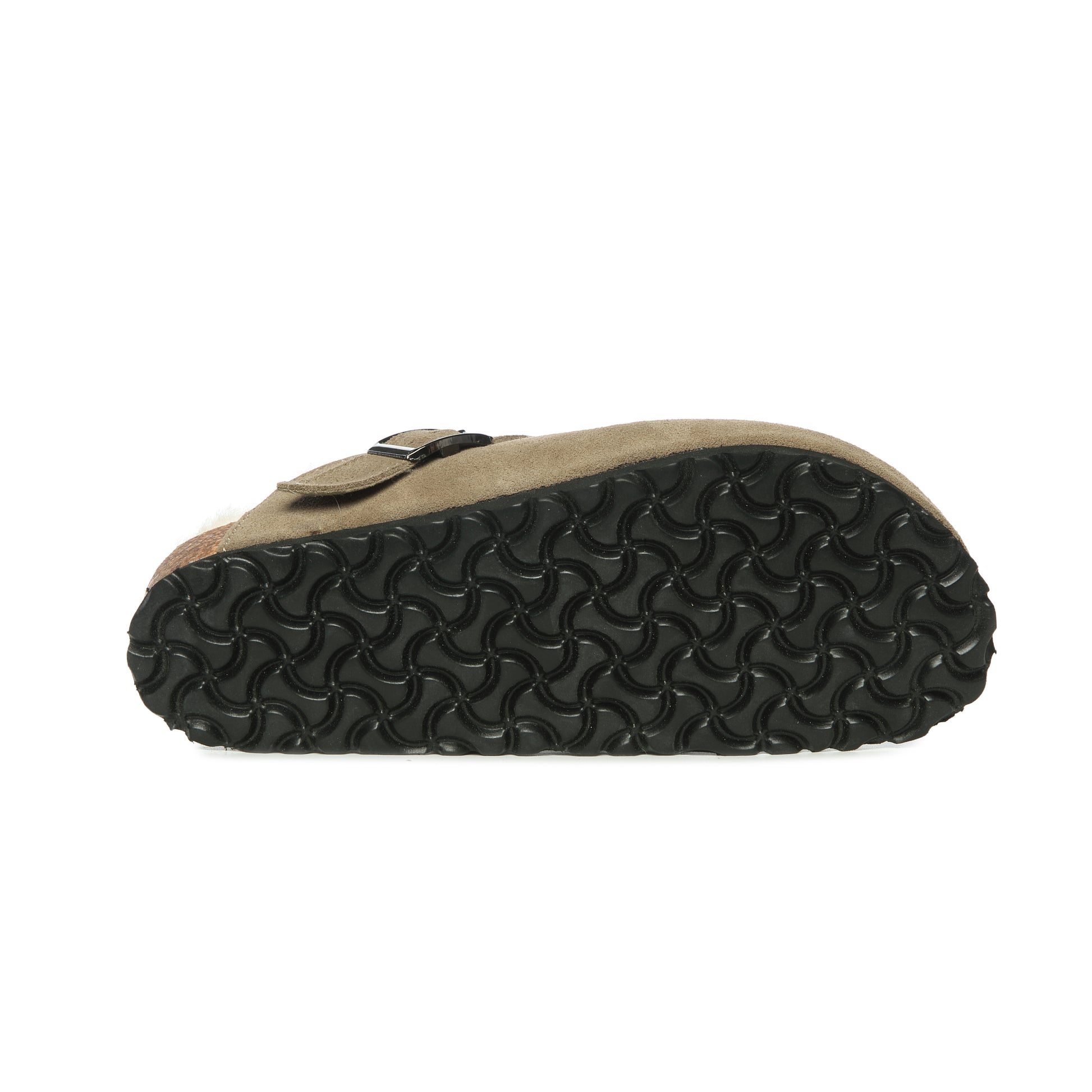 UGG Buckled Strap Wool Suede Clog