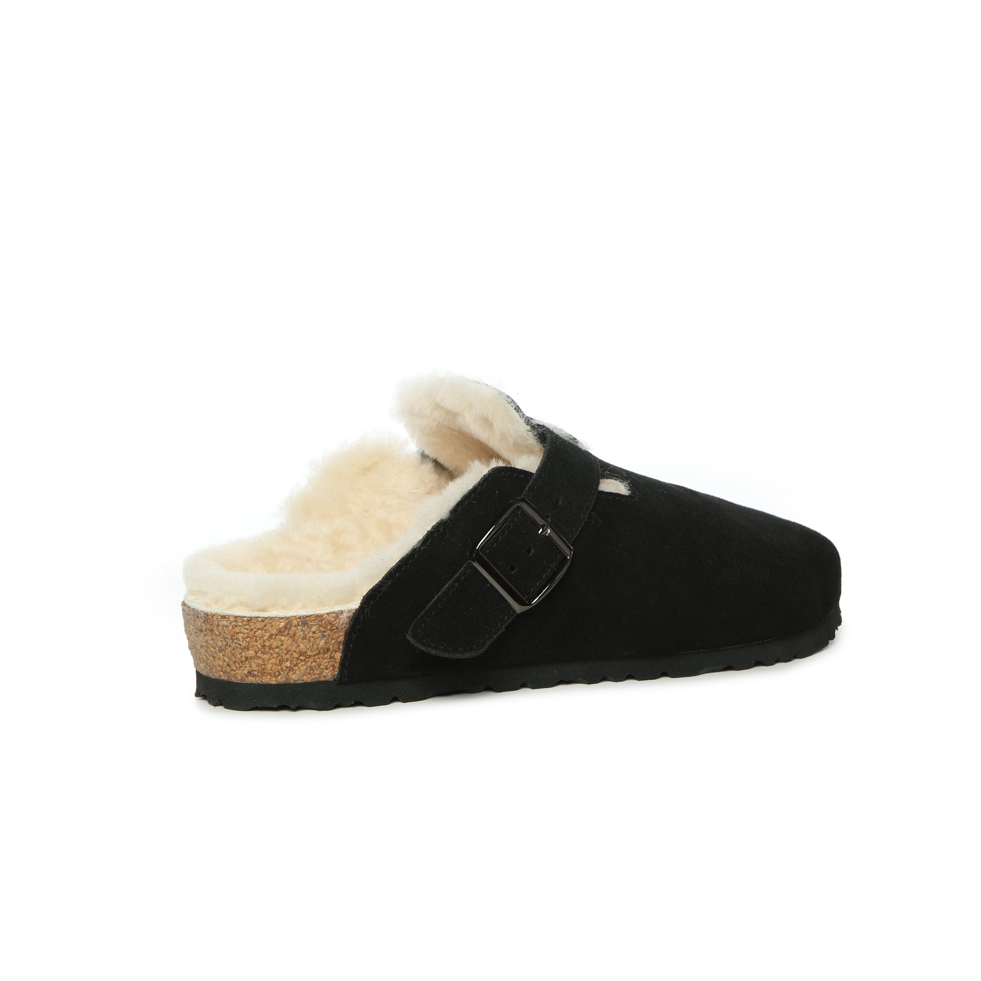 UGG Buckled Strap Wool Suede Clog