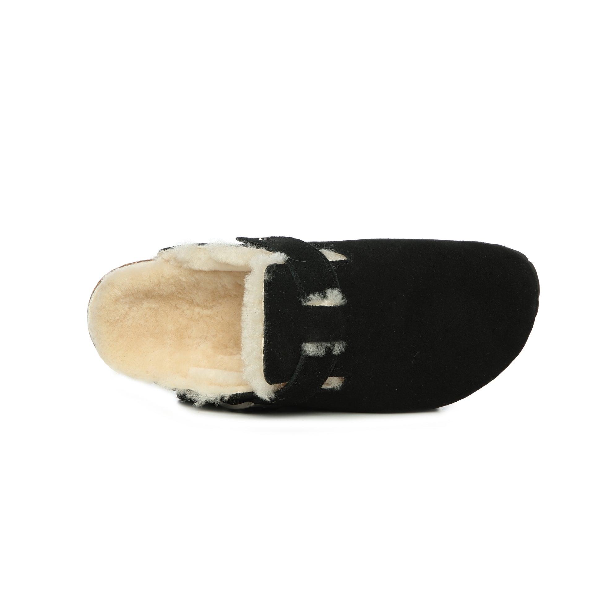 UGG Buckled Strap Wool Suede Clog