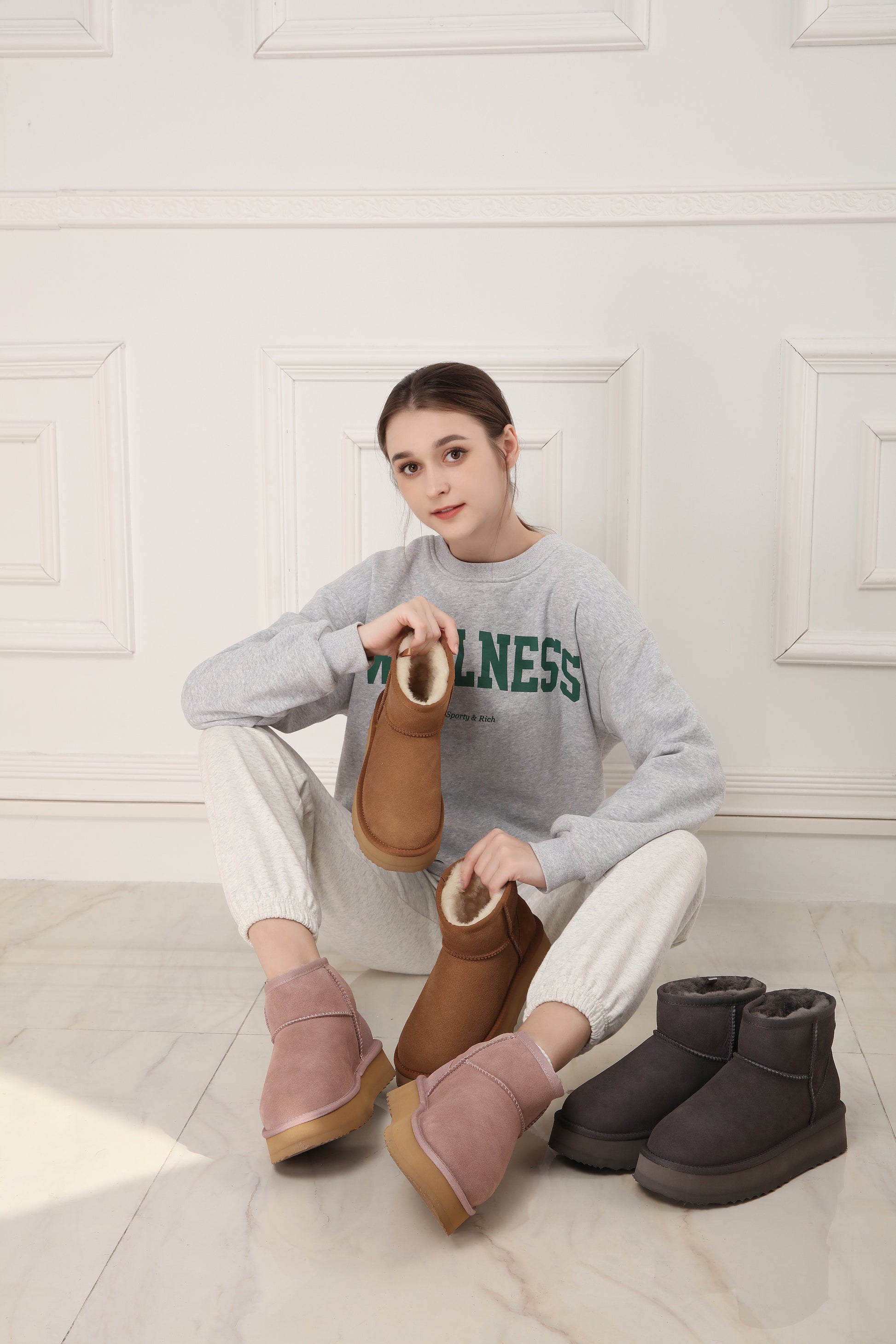 UGG Australian Sheepskin Wool Mini Classic Platform Boots