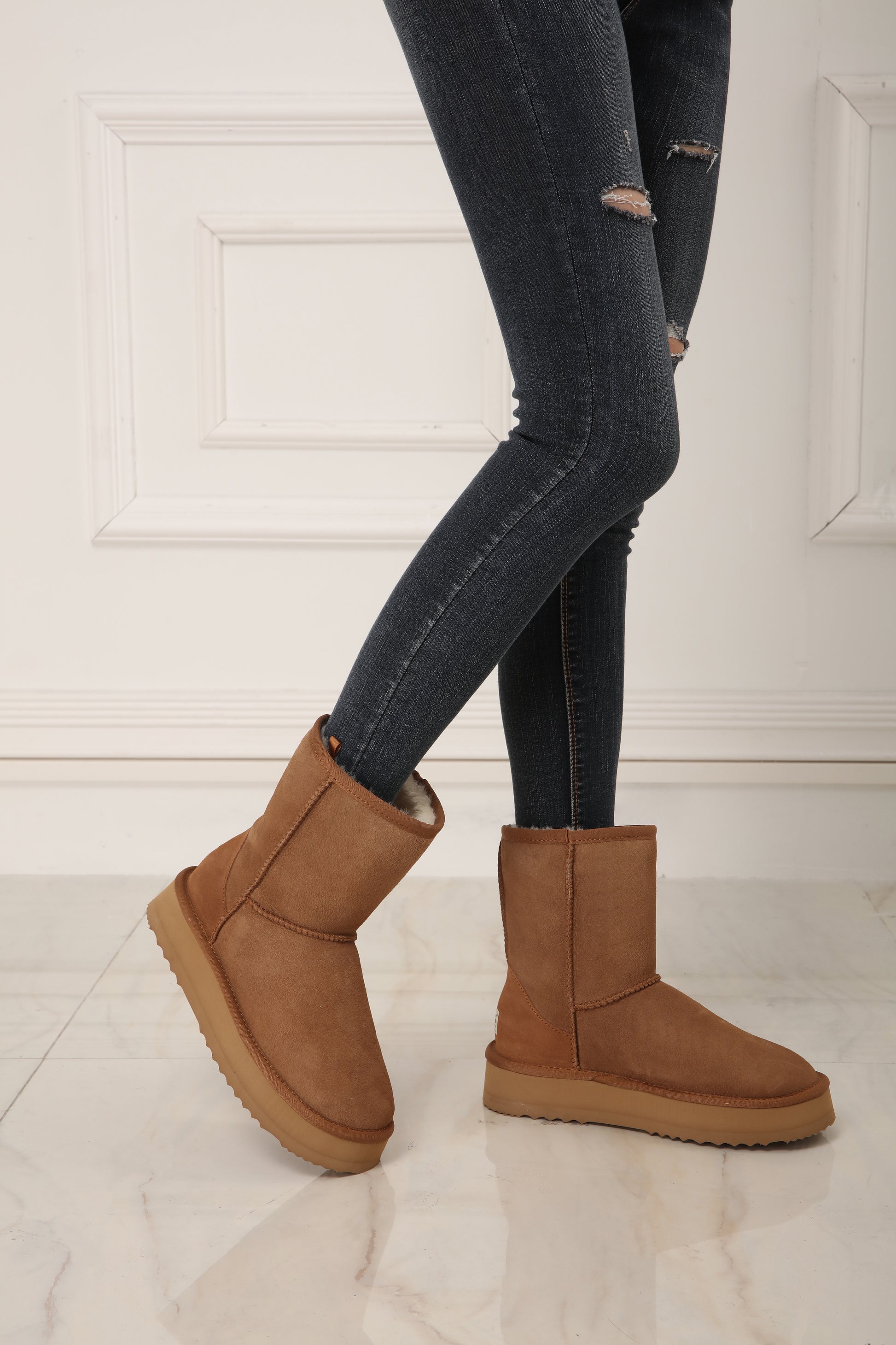 UGG Australian Sheepskin Wool Short Classic Platform Boots