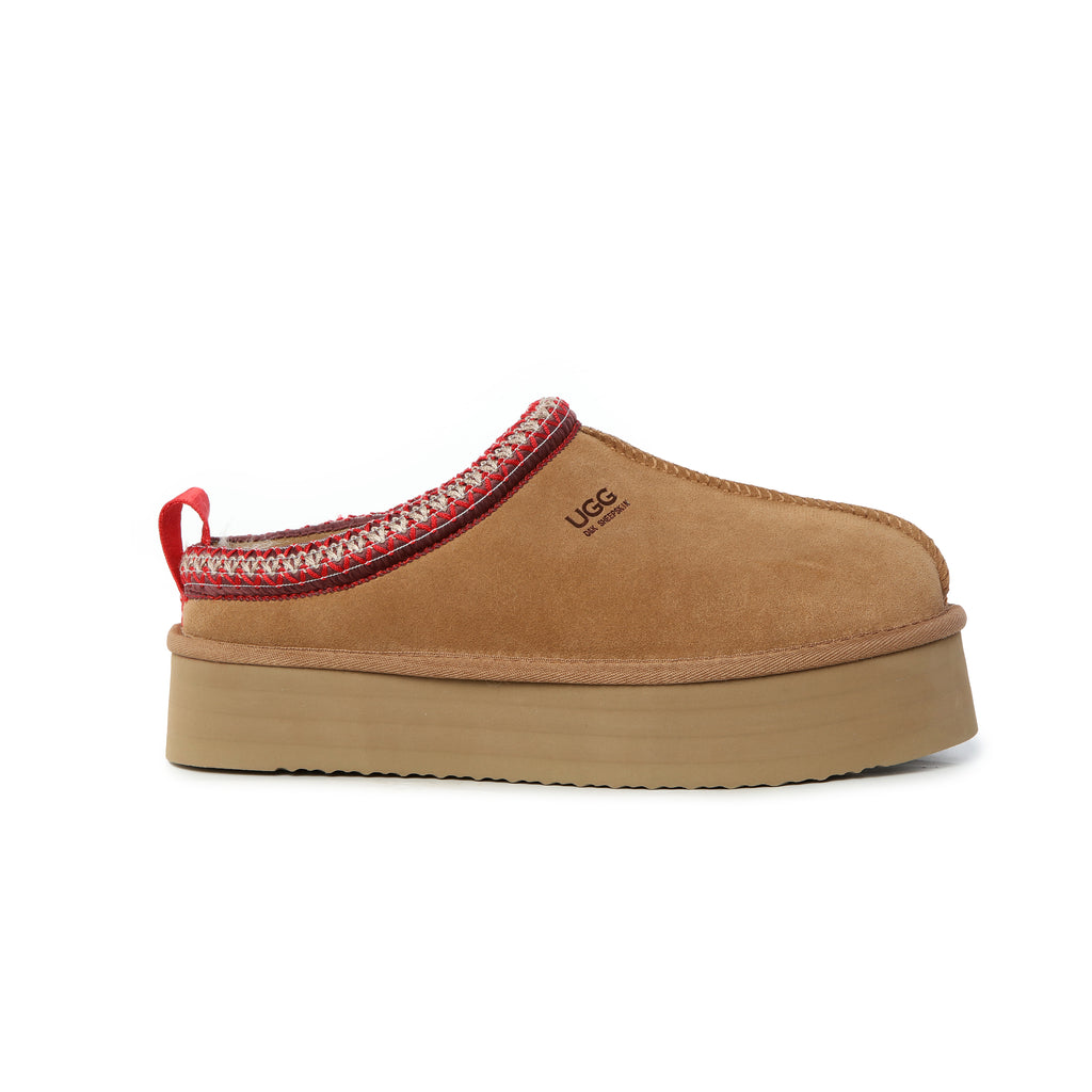UGG Premium Sheepskin Wool Ankle Platform Slippers - Aussies UGG