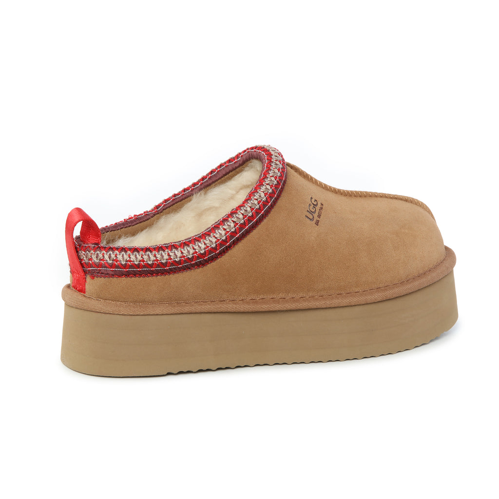 UGG Premium Sheepskin Wool Ankle Platform Slippers - Aussies UGG