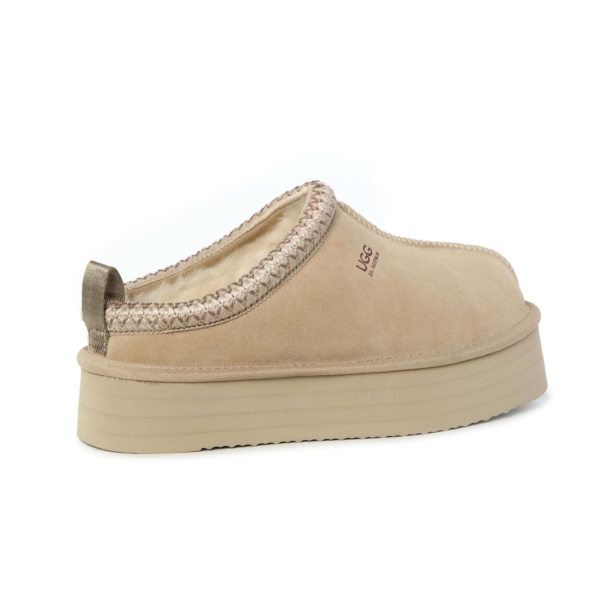 UGG Premium Sheepskin Wool Ankle Platform Slippers