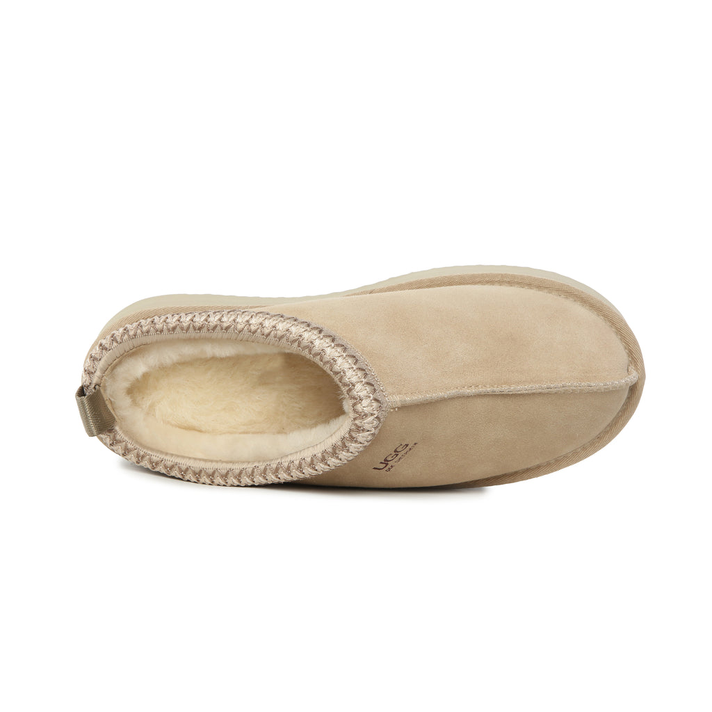 UGG Premium Sheepskin Wool Ankle Platform Slippers - Aussies UGG