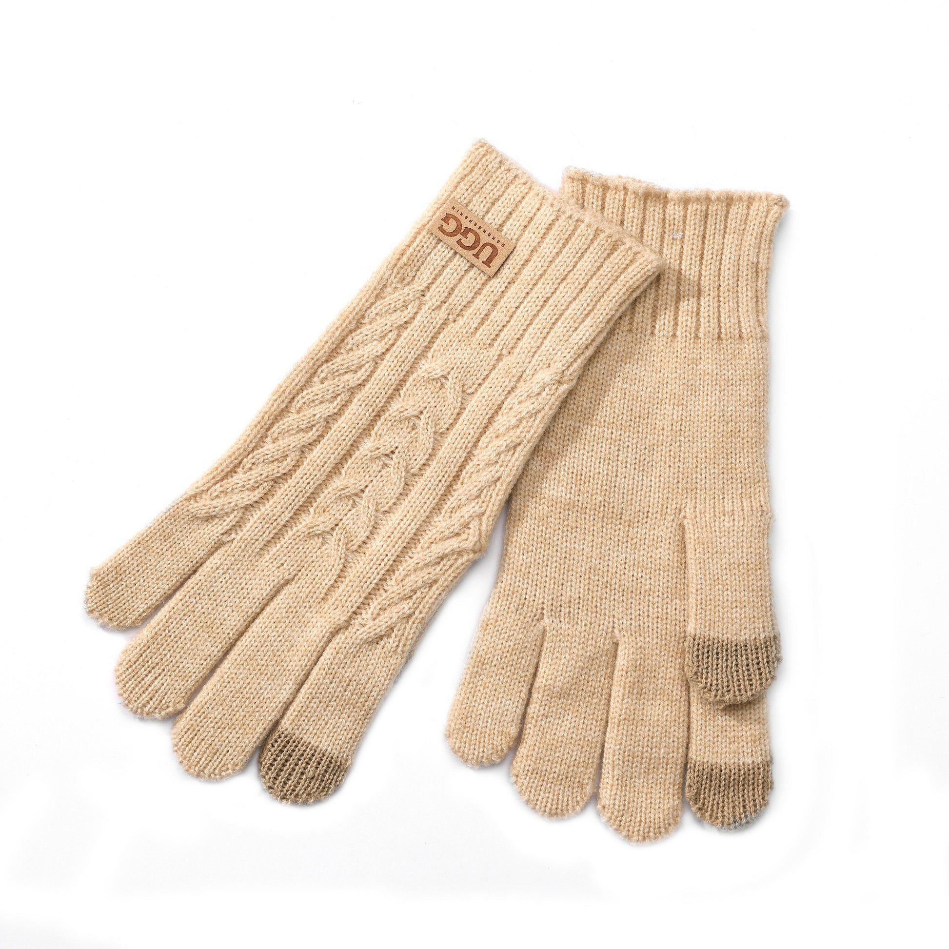 UGG Cable Knit Pure Cashmere Touch Screen Gloves