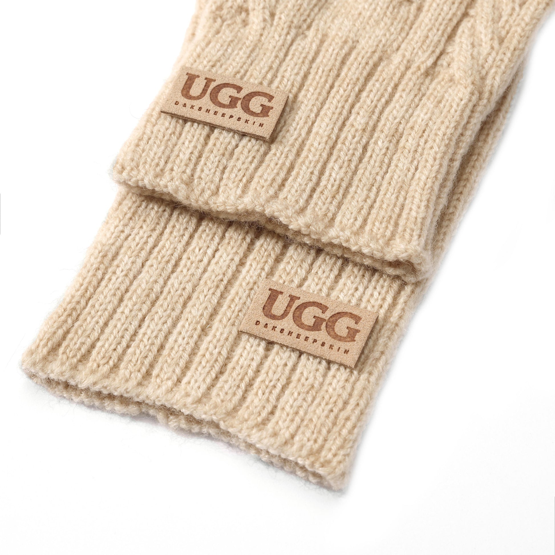 UGG Cable Knit Pure Cashmere Touch Screen Gloves