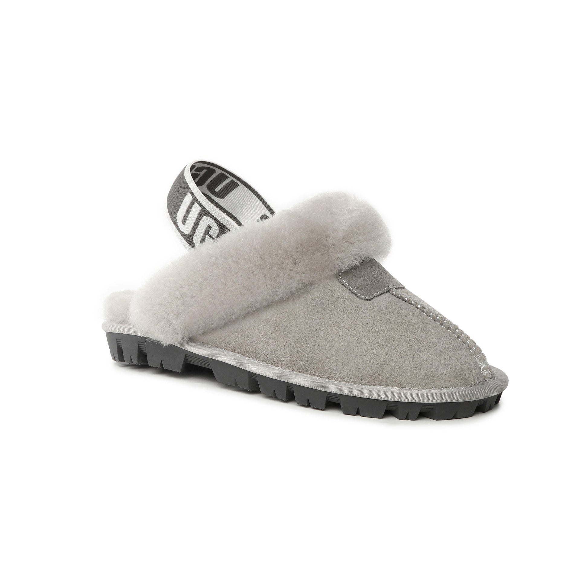 UGG Women AUS Sheepskin Wool Strap Scuff