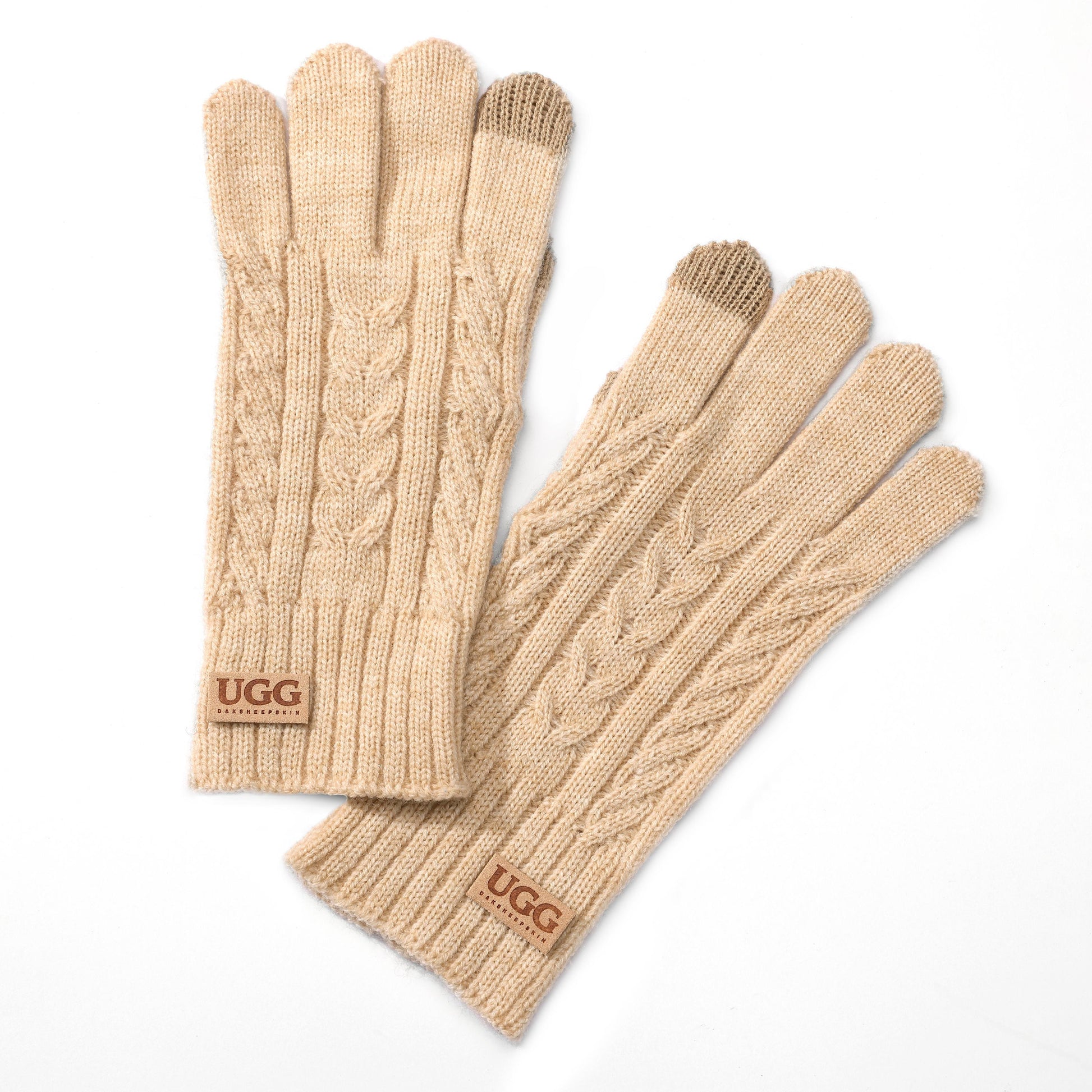 UGG Cable Knit Pure Cashmere Touch Screen Gloves